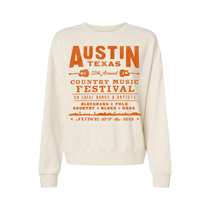 Austin Texas Country Music Festival Wave Wash Boxy Crewneck Sweatshirt