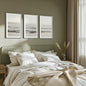 Seaside Triptych – Minimalist Ocean Wall Art in Muted Tones