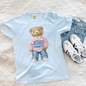 Jesus Loves Me Teddy Bear Graphic Tee | Faith-Inspired