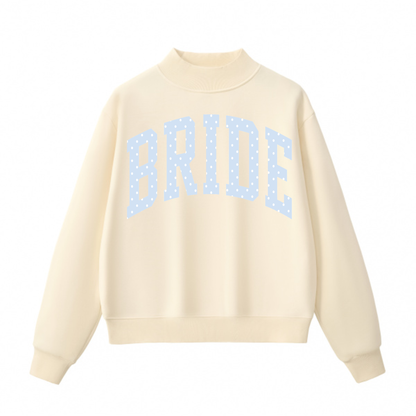 Bride Polka Dot Mock Neck Sweatshirt | Oversized Bridal Crewneck