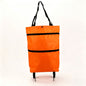 Portable Foldable Shopping Cart with Wheels - Lightweight Backpack Style Travel Trolley for Groceries & Storage