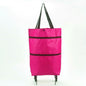 Portable Foldable Shopping Cart with Wheels - Lightweight Backpack Style Travel Trolley for Groceries & Storage