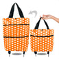 Portable Foldable Shopping Cart with Wheels - Lightweight Backpack Style Travel Trolley for Groceries & Storage