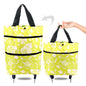 Portable Foldable Shopping Cart with Wheels - Lightweight Backpack Style Travel Trolley for Groceries & Storage