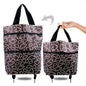 Portable Foldable Shopping Cart with Wheels - Lightweight Backpack Style Travel Trolley for Groceries & Storage