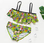 Girls Swimsuit High quality Girls swimwear Two pieces Kids Bikini Set Swimming Suit For Children Girls Swimsuit Flounce Bikini Set 2 Piece Swimwear Watermelon Ruffle Bathing Suits