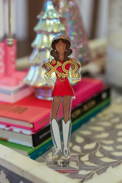 Chi Omega Acrylic Block Shelfie