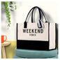 Weekend Vibes Beach Tote Bag - Large Chic Tote Bag - Gift for Her - Girls Weekend Tote - Weekender Bag - Weekend Tote - Weekend Vibes Bag