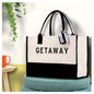 Getaway Beach Tote Bag - Large Chic Tote Bag - Gift for Her - Vacation Tote Bag - Weekender Bag - Travel Tote
