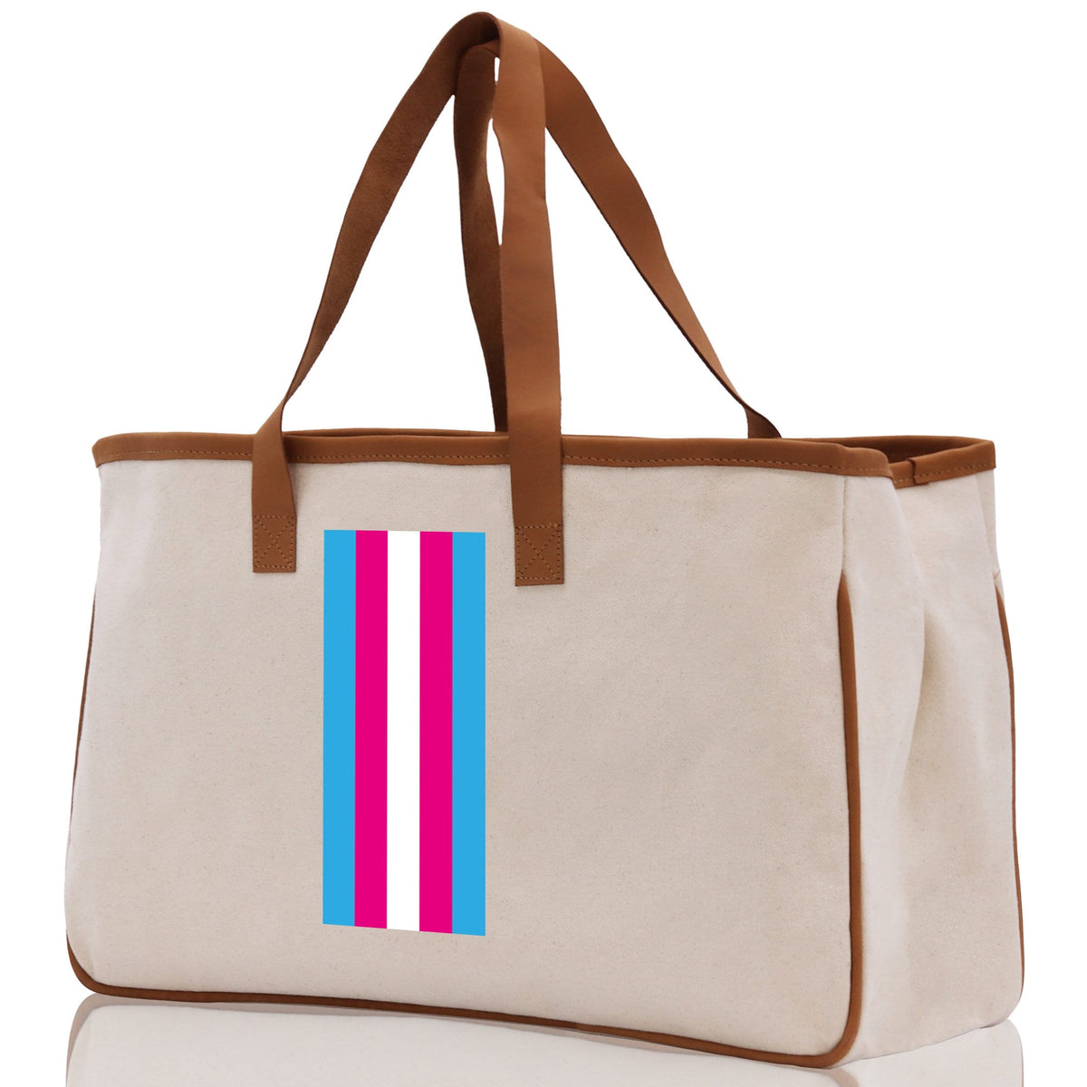 Personalized Monogrammed Canvas Tote Bag Striped Initials Custom Name Beach Bag Bridal Party Gifts Bride Gift Holiday Gift Bag