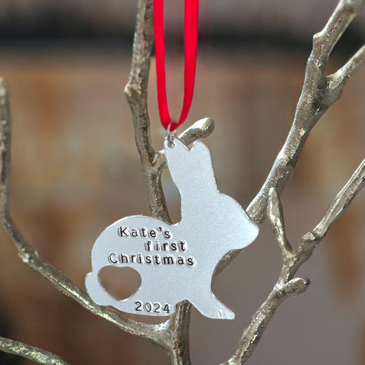 Baby's First Christmas Personalized Bunny Ornament