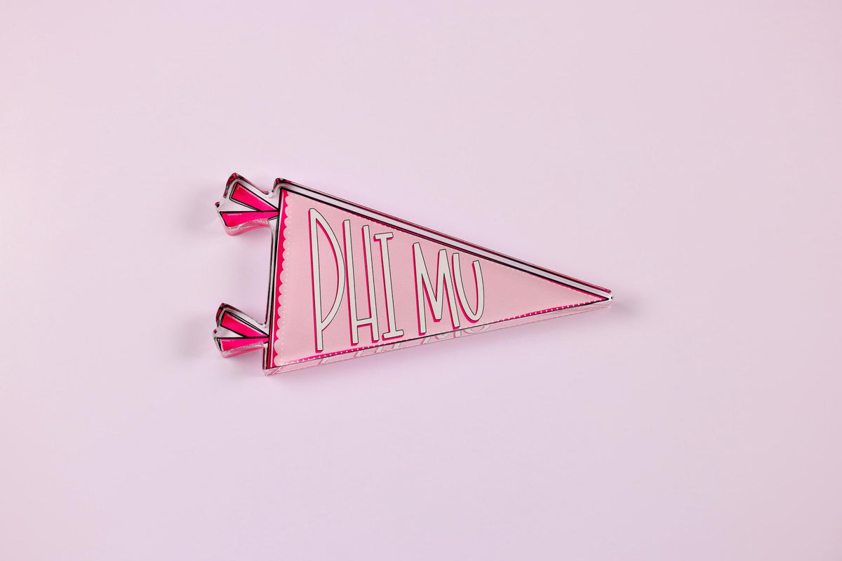 Phi Mu Acrylic Pennant Flag Shelfie