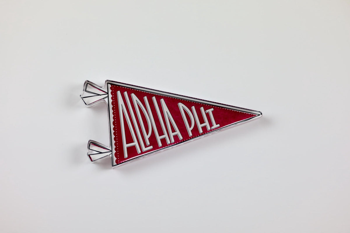 Alpha Phi Acrylic Pennant Flag Shelfie