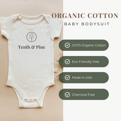 Beach Babe Seafoam Organic Cotton Baby Bodysuit Short Sleeve