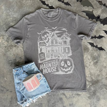 Haunted House Halloween Comfort Colors Screen Printed Tee