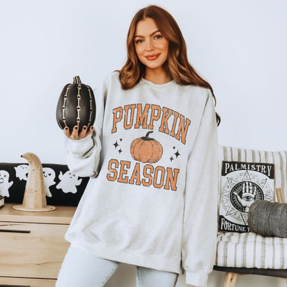 Pumpkin Season Crewneck Sweatshirt – Cozy Fall Graphic Pullover