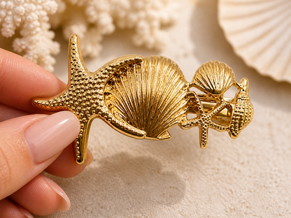 Seaside Shell Hair Barrette – Coastal Starfish Clip