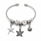Ocean Charm Cuff Bracelet – Stainless Steel Coastal Stack
