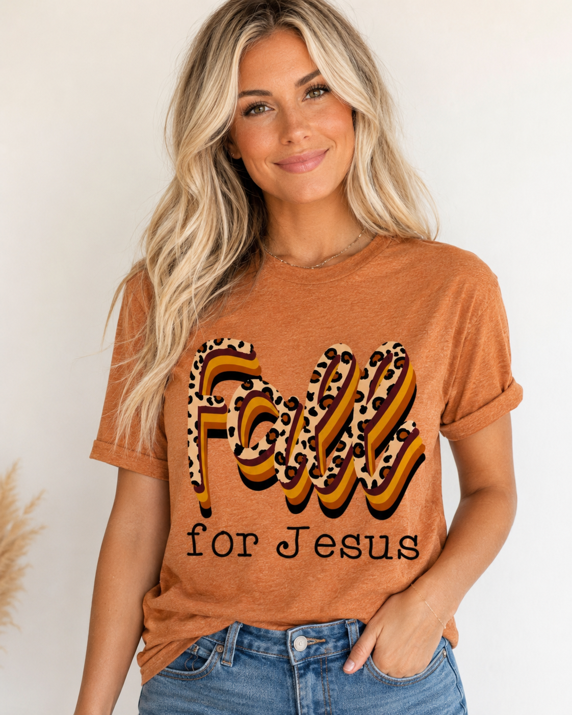 Leopard Fall for Jesus Tee