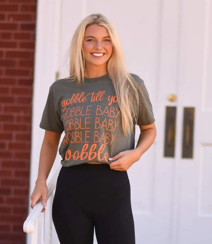 Gobble Till you Wobble Baby Graphic Tee