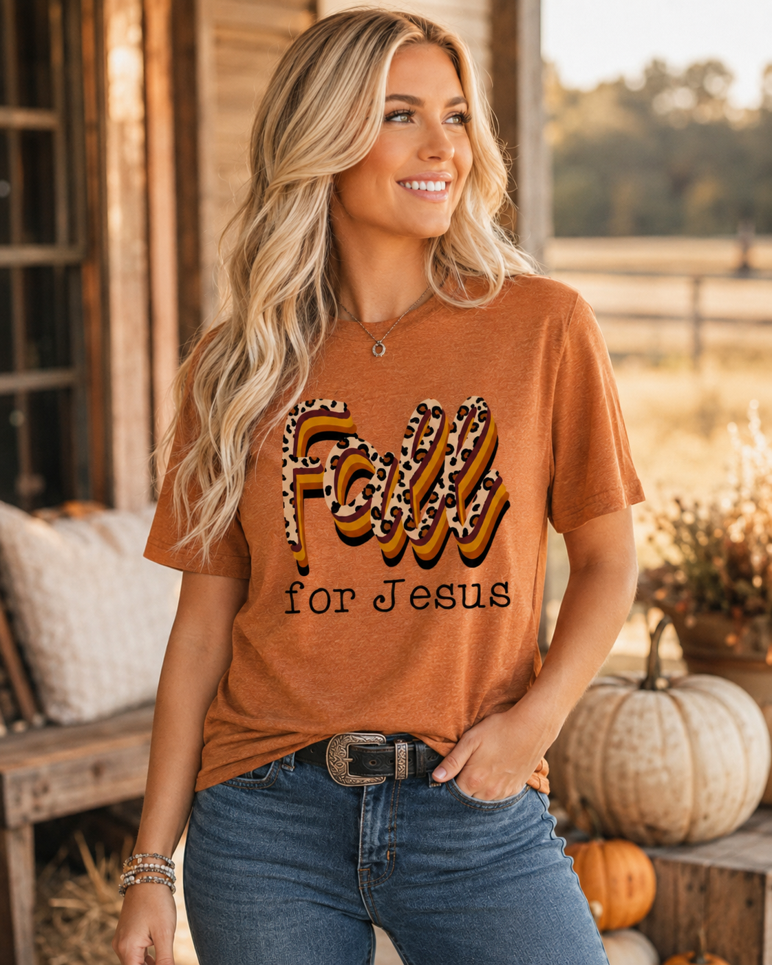 Leopard Fall for Jesus Tee