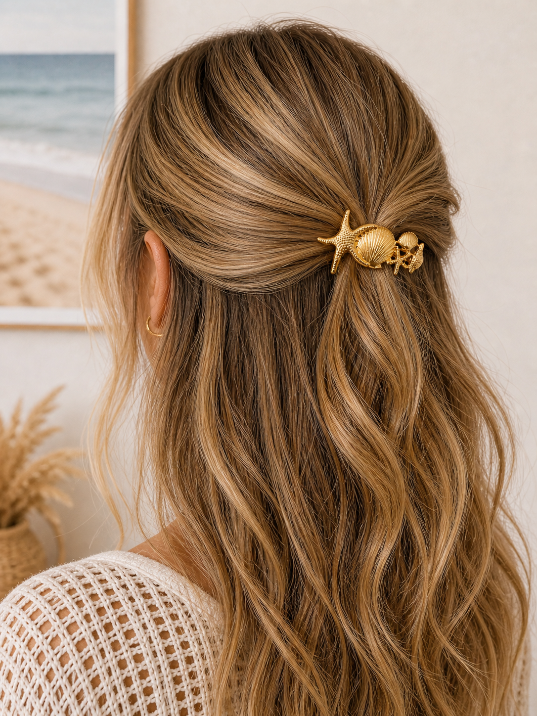 Seaside Shell Hair Barrette – Coastal Starfish Clip