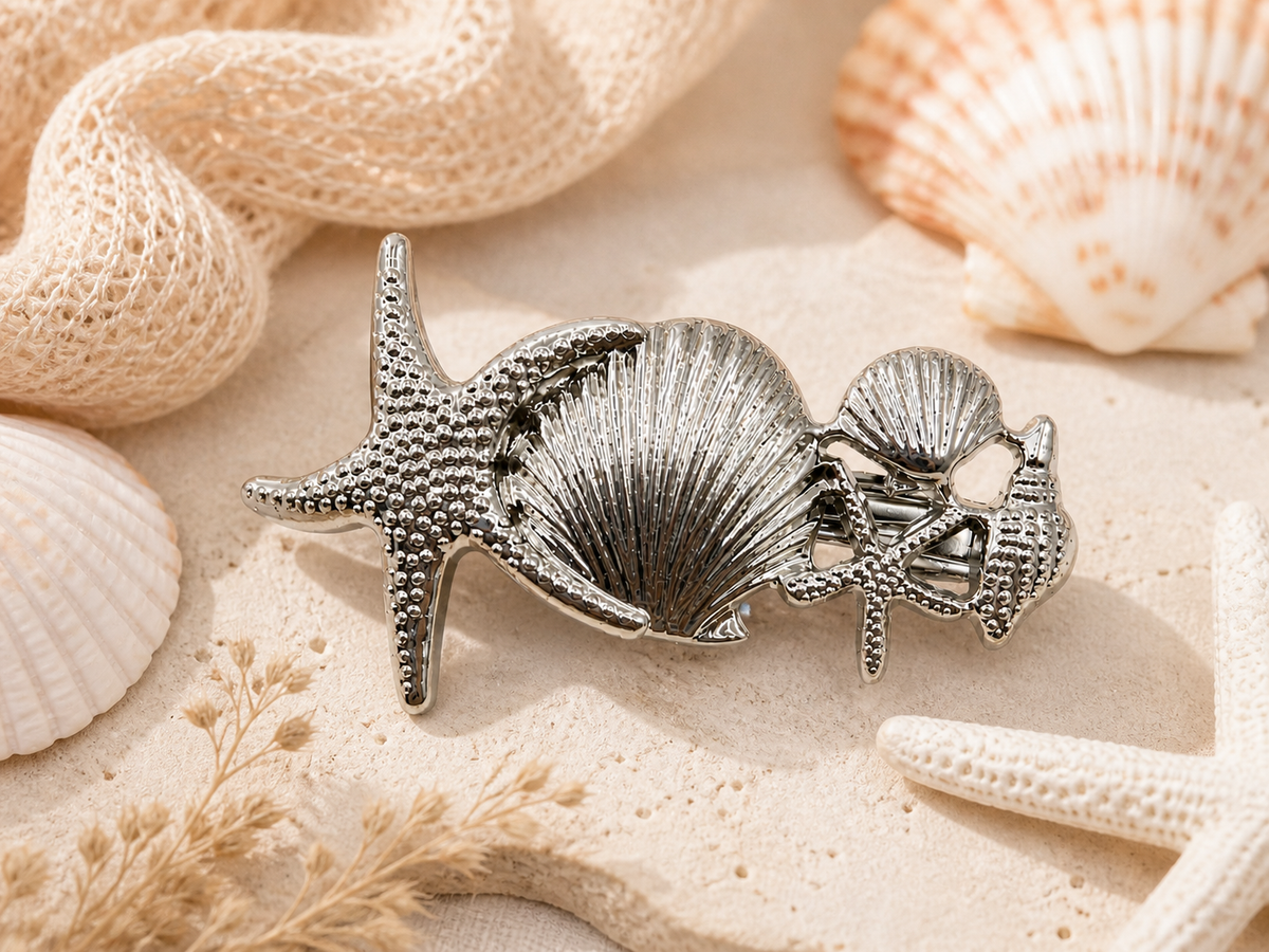Seaside Shell Hair Barrette – Coastal Starfish Clip