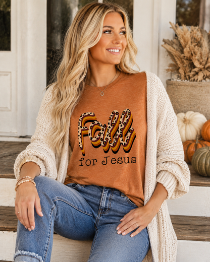 Leopard Fall for Jesus Tee