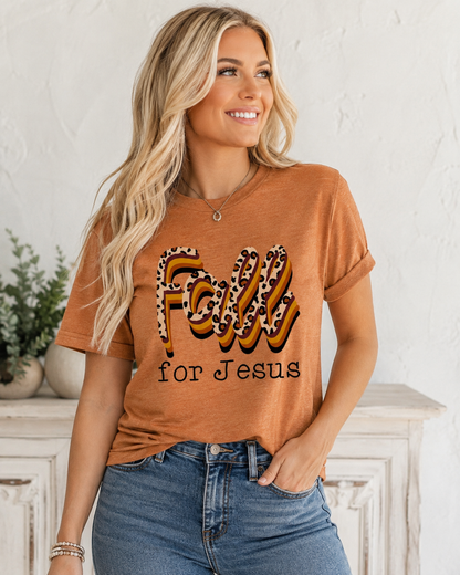 Leopard Fall for Jesus Tee