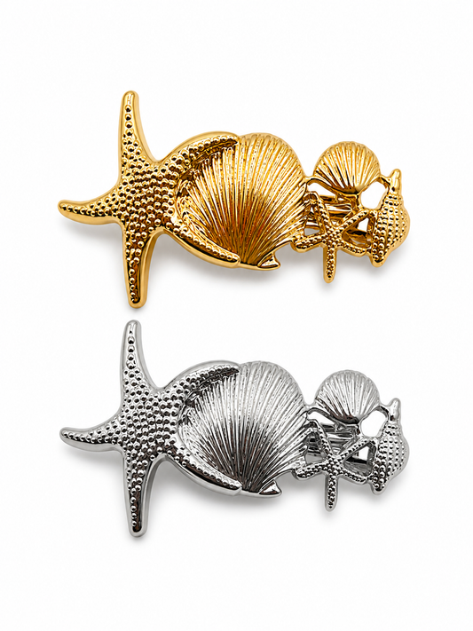 Seaside Shell Hair Barrette – Coastal Starfish Clip