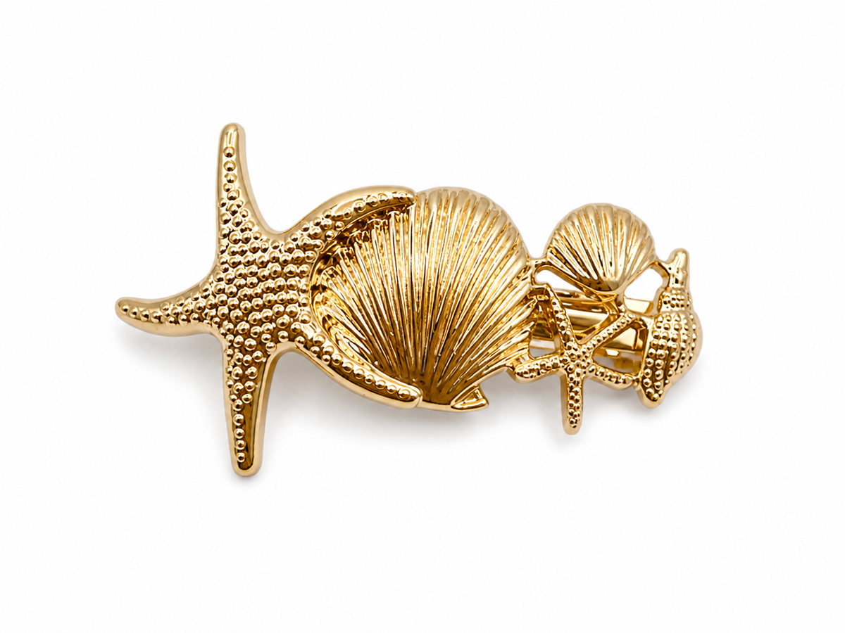 Seaside Shell Hair Barrette – Coastal Starfish Clip