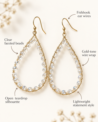 Golden Hour Crystal Teardrop Earrings