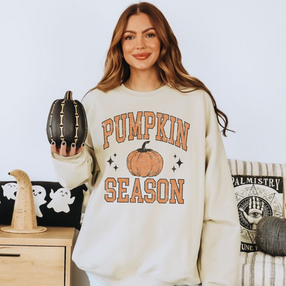 Pumpkin Season Crewneck Sweatshirt – Cozy Fall Graphic Pullover