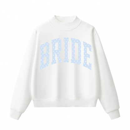 Bride Polka Dot Mock Neck Sweatshirt | Oversized Bridal Crewneck